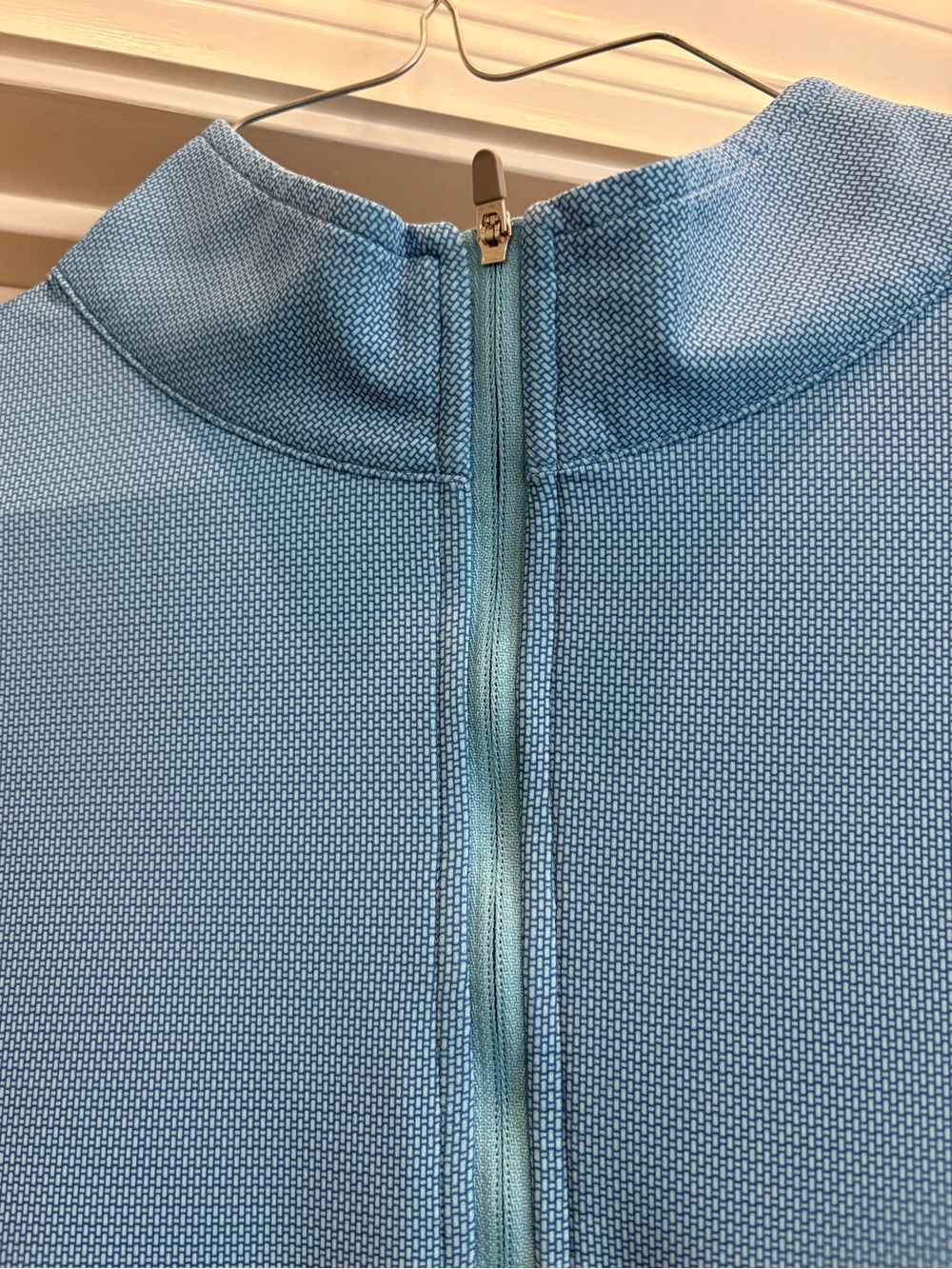 Peter Millar Perth Blue Micro-Check Quarter Zip